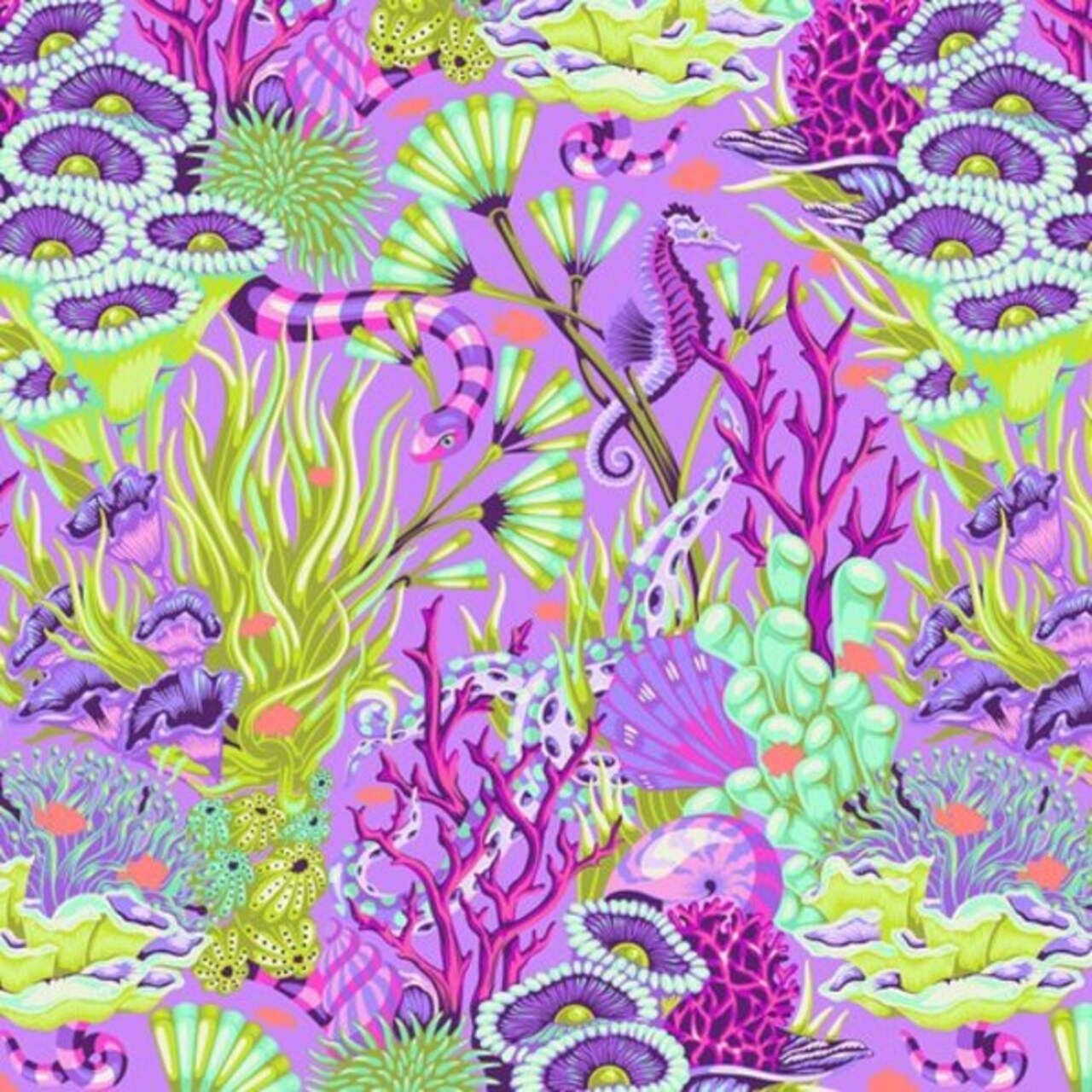 Reef What You Sew in Ultraviolet (pwtp264.ultraviolet) | Floral Reef | Tula Pink | Free Spirit